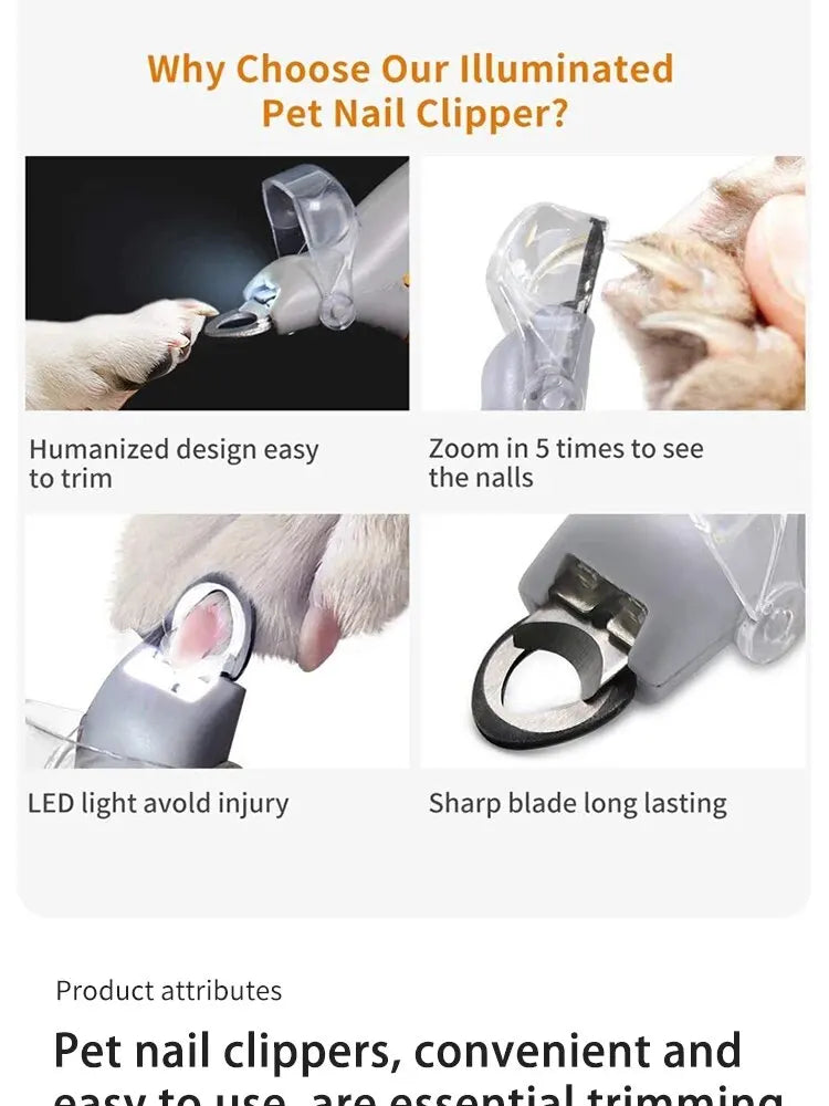 LED Pet Nail Clipper | Safe & Precise Trimming for Dogs & Cats