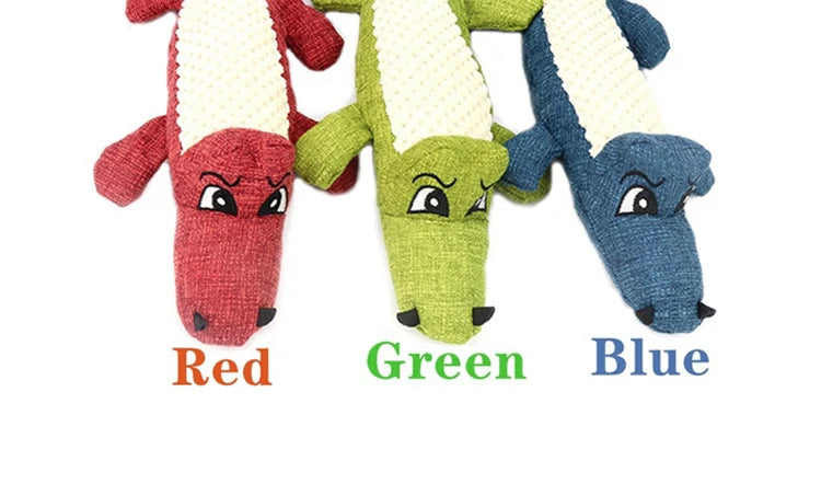 Croco-Chew Plush: Interactive Squeaky Dog Toy for Play & Dental Health