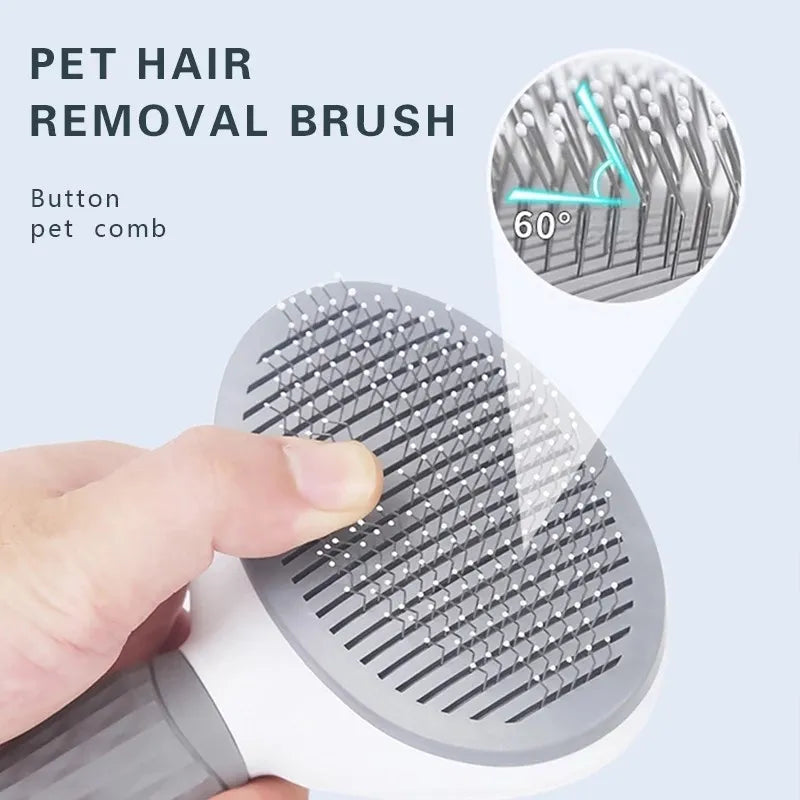 Self-Cleaning Pet Brush | Removes Shedding Hair for Dogs & Cats