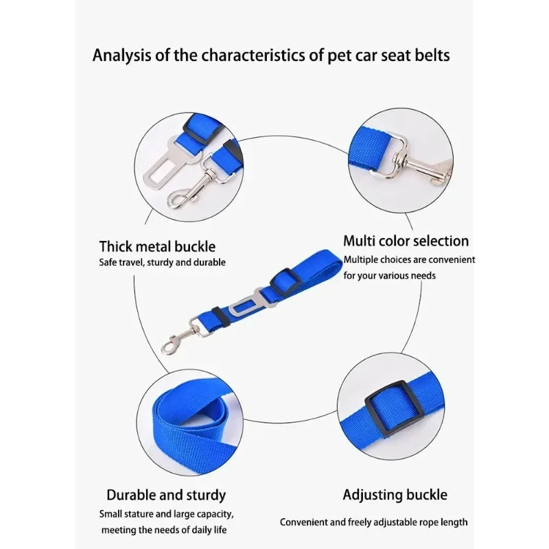 SecureRide Pet Safety Belt: Adjustable Car Restraint for Dogs