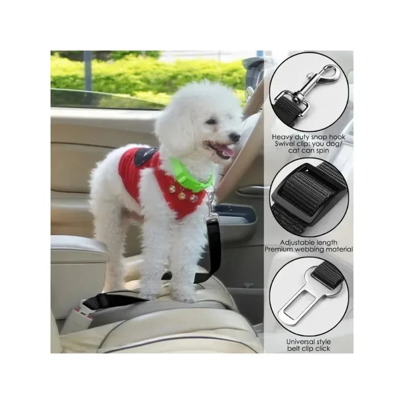 SecureRide Pet Safety Belt: Adjustable Car Restraint for Dogs