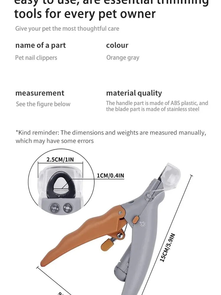 LED Pet Nail Clipper | Safe & Precise Trimming for Dogs & Cats