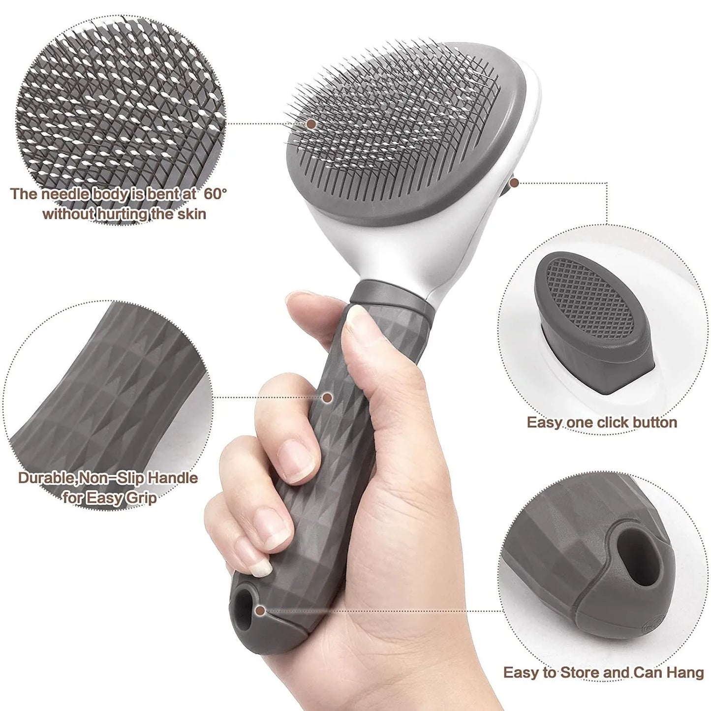 Self-Cleaning Pet Brush | Removes Shedding Hair for Dogs & Cats