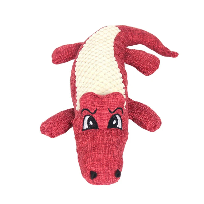 Croco-Chew Plush: Interactive Squeaky Dog Toy for Play & Dental Health