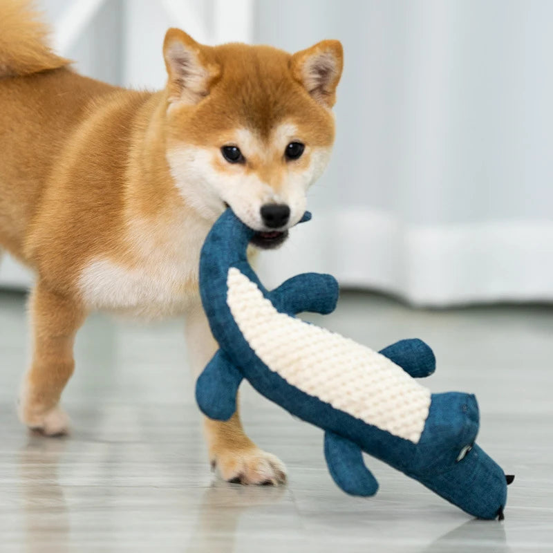 Croco-Chew Plush: Interactive Squeaky Dog Toy for Play & Dental Health