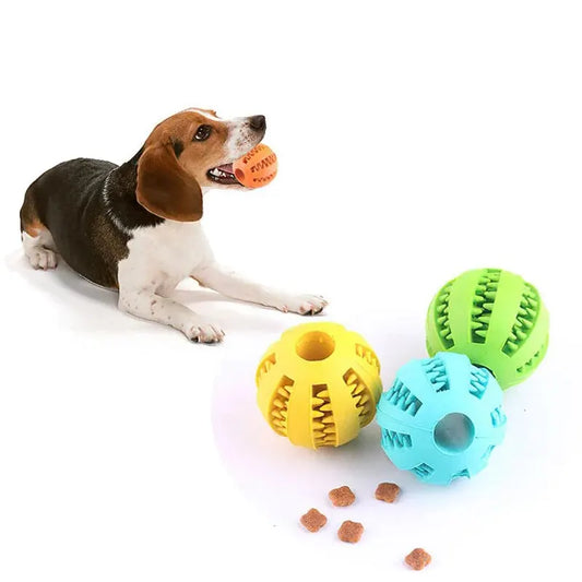 Treat-Dispensing Dog Ball: Interactive Chew Toy for Dental Health & Fun