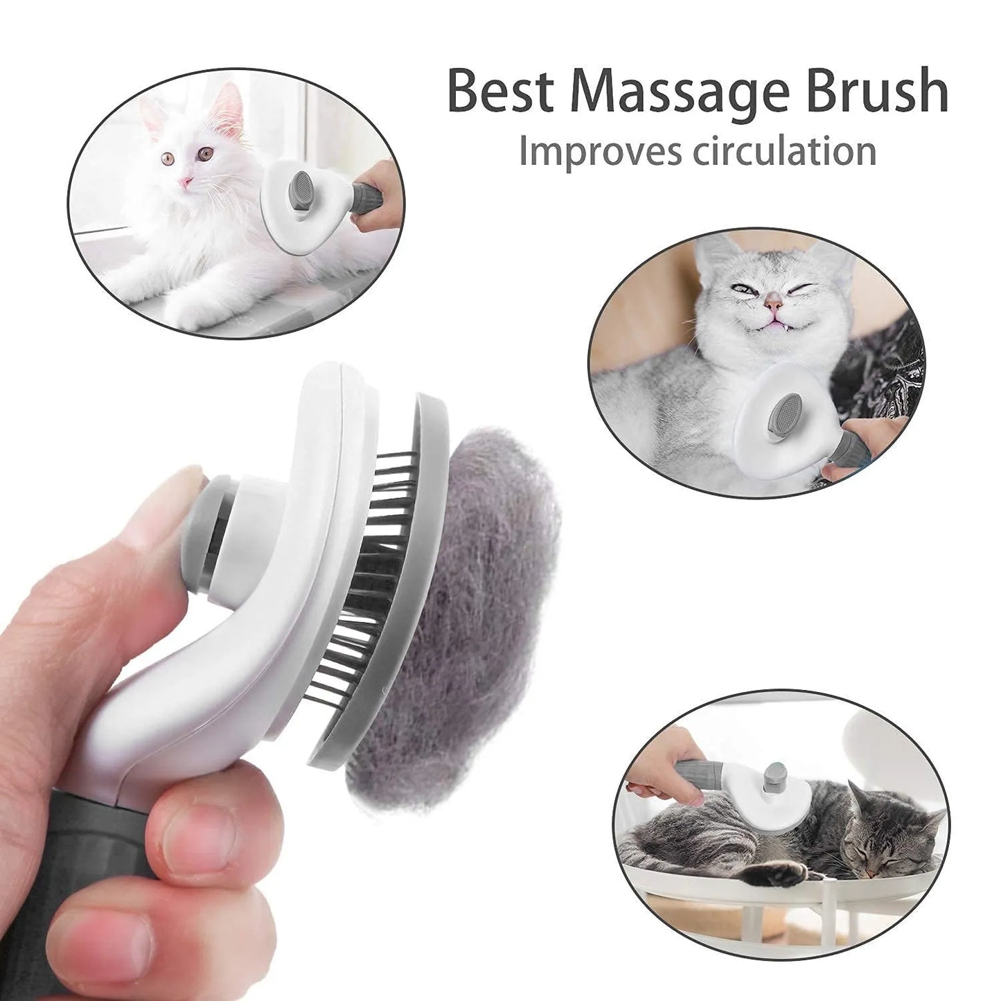 Self-Cleaning Pet Brush | Removes Shedding Hair for Dogs & Cats