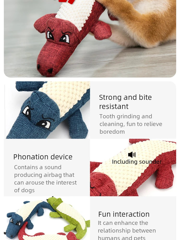 Croco-Chew Plush: Interactive Squeaky Dog Toy for Play & Dental Health