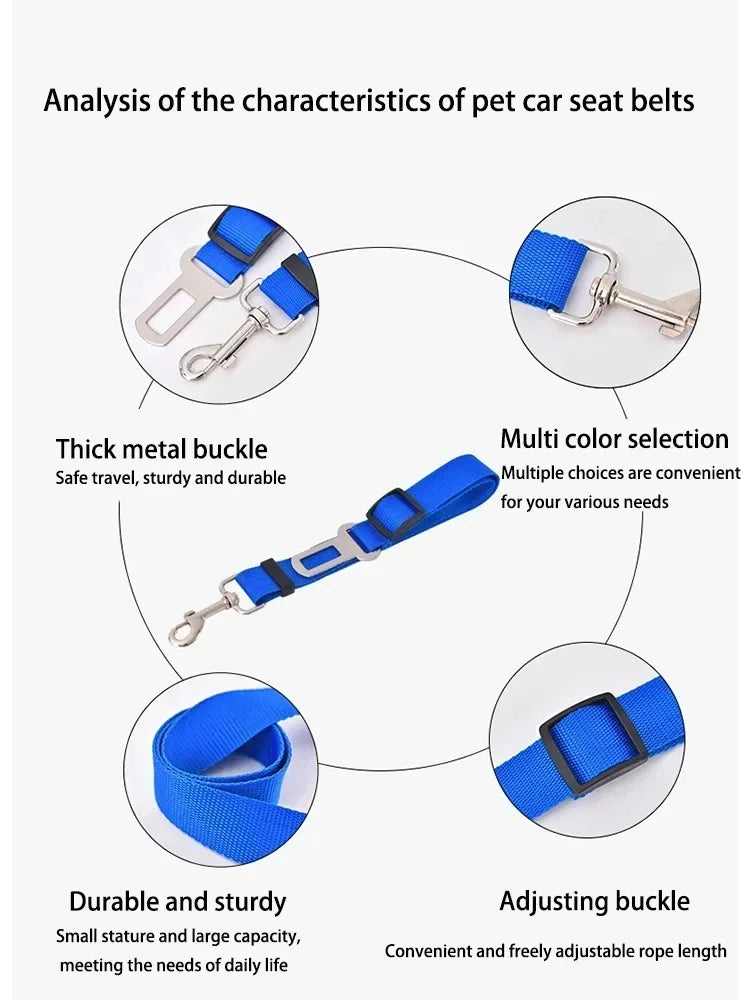 SecureRide Pet Safety Belt: Adjustable Car Restraint for Dogs