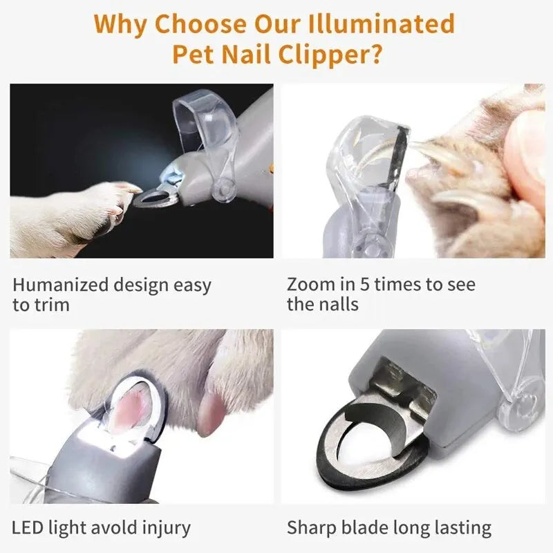 LED Pet Nail Clipper | Safe & Precise Trimming for Dogs & Cats