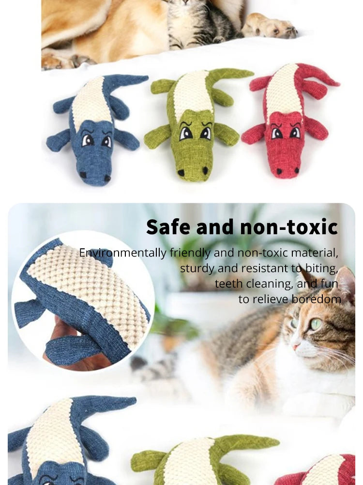 Croco-Chew Plush: Interactive Squeaky Dog Toy for Play & Dental Health