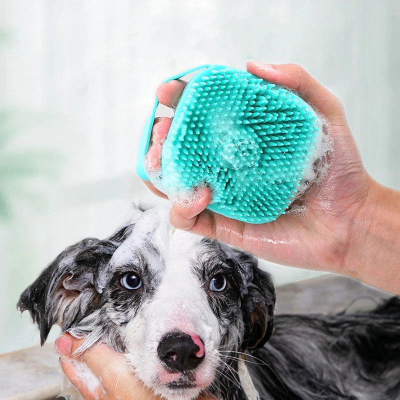 Gentle Silicone Pet Bathing Brush | Sensitive Skin | Dog & Cat Grooming