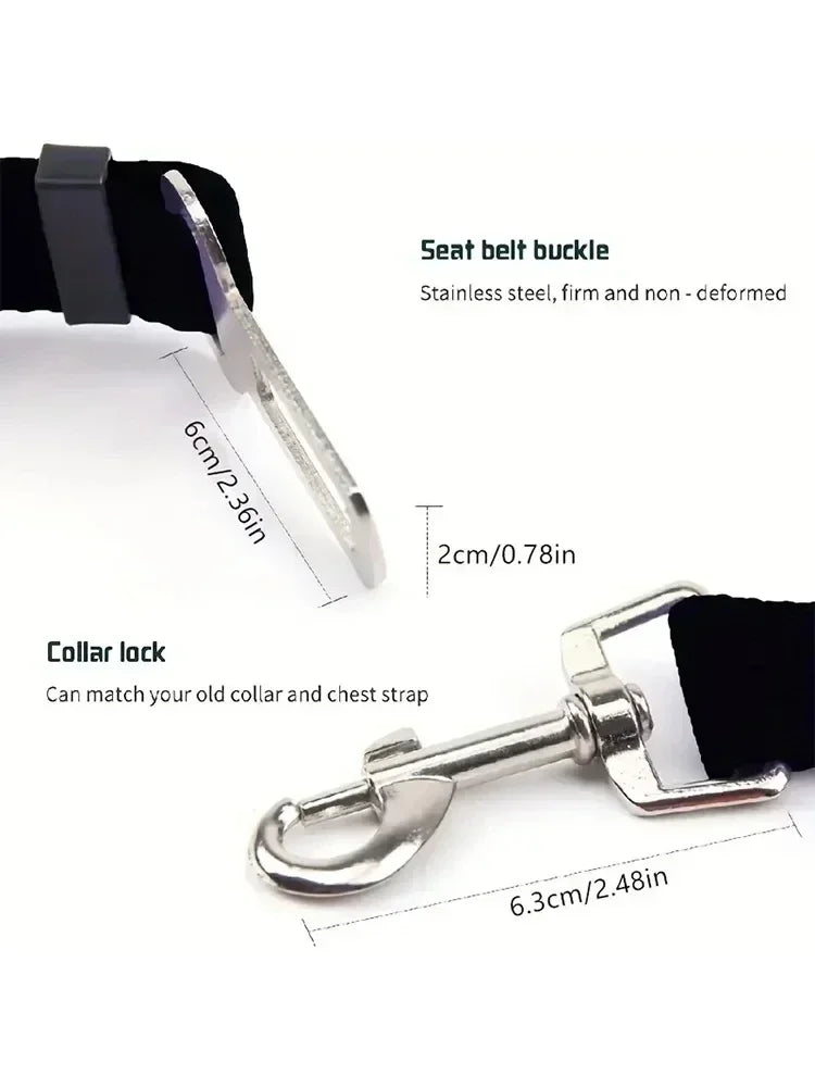 SecureRide Pet Safety Belt: Adjustable Car Restraint for Dogs