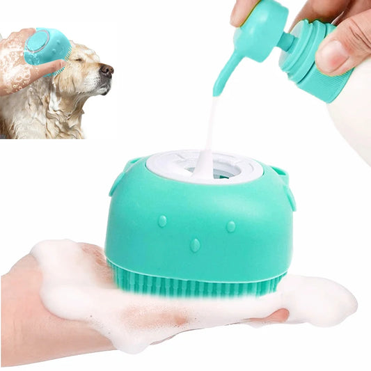 Gentle Silicone Pet Bathing Brush | Sensitive Skin | Dog & Cat Grooming